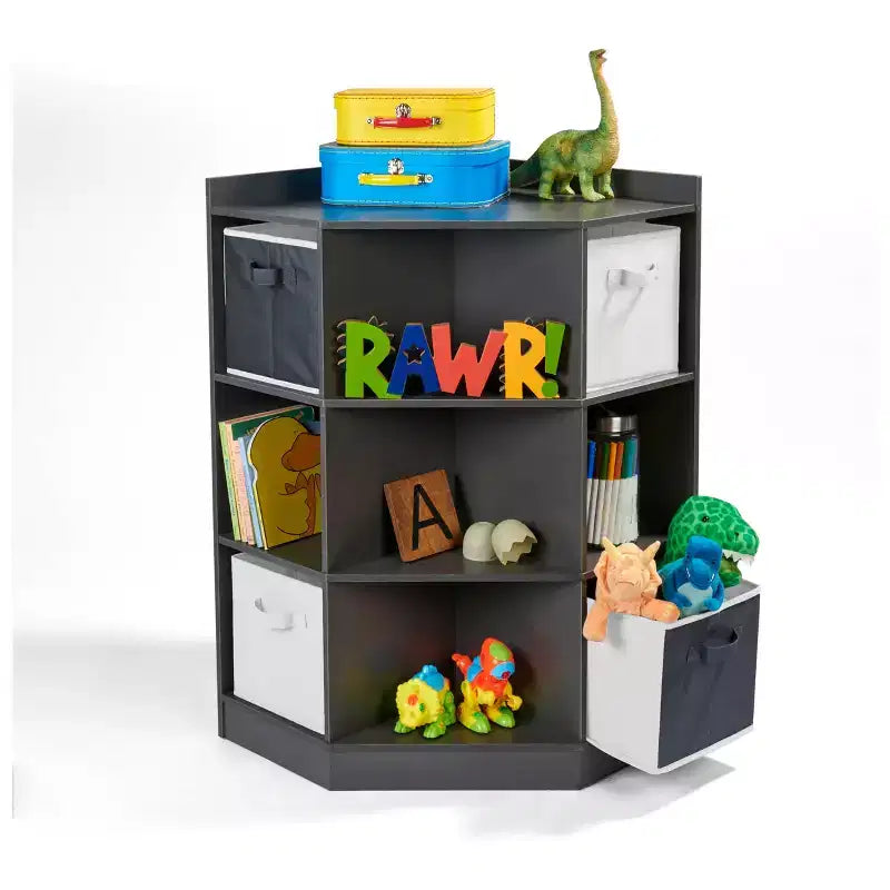 Mobile Angolare Portatutto in Carbone con Cestini, 9 Scomparti – Per Bambini