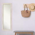 Specchio da parete/porta intero in legno massello bianco, singolo, 19" x 53"