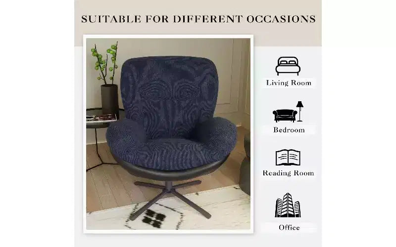 Poltrona girevole a 360° senza braccioli, a seduta singola, grigio scuro/grigio chiaro/blu navy