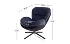 Poltrona girevole a 360° senza braccioli, a seduta singola, grigio scuro/grigio chiaro/blu navy