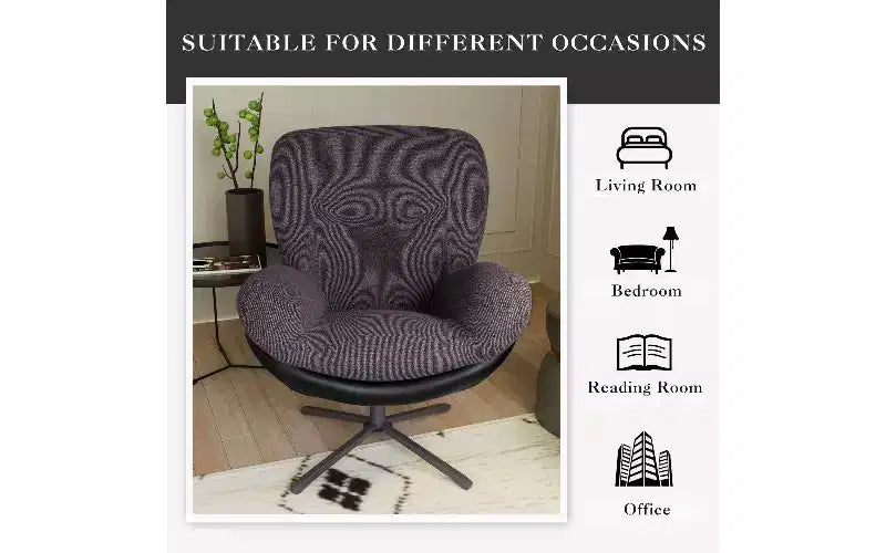 Poltrona girevole a 360° senza braccioli, a seduta singola, grigio scuro/grigio chiaro/blu navy