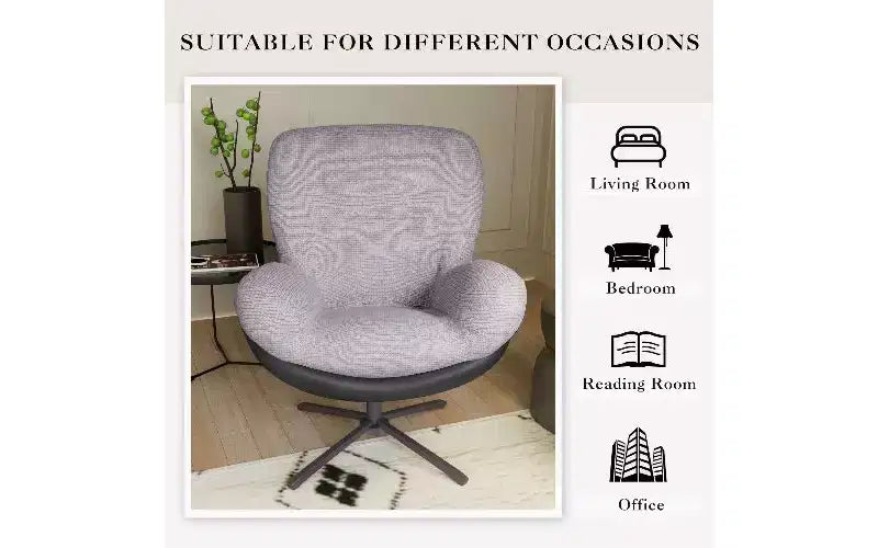 Poltrona girevole a 360° senza braccioli, a seduta singola, grigio scuro/grigio chiaro/blu navy