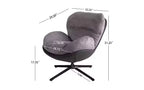 Poltrona girevole a 360° senza braccioli, a seduta singola, grigio scuro/grigio chiaro/blu navy