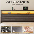 Daybed Angolare a L a Grandezza Naturale Nero con Luci LED, Contenitore e Stazione di Ricarica, per 1 Persona