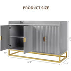 Credenza scanalata nera/grigia con contenitore, mobile a 4 ante per soggiorno e cucina