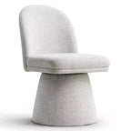 Set di 4 sedie da pranzo imbottite girevoli senza braccioli, colore beige