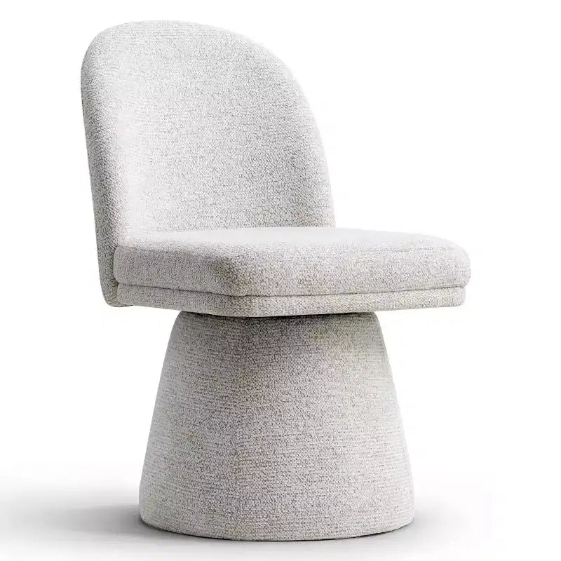 Set di 4 sedie da pranzo imbottite girevoli senza braccioli, colore beige
