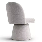 Set di 4 sedie da pranzo imbottite girevoli senza braccioli, colore beige