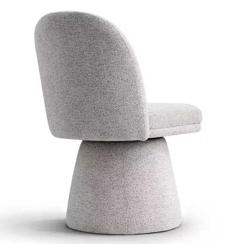 Set di 4 sedie da pranzo imbottite girevoli senza braccioli, colore beige