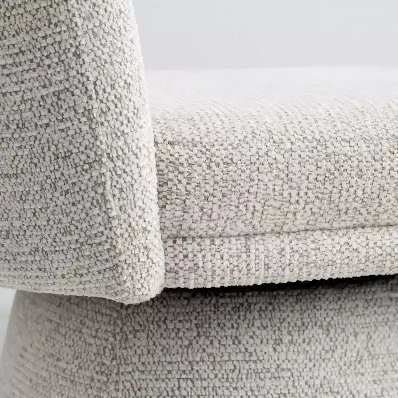 Set di 4 sedie da pranzo imbottite girevoli senza braccioli, colore beige