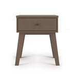 Comodino Dusty Heather / Ebony / White Natural a 1 cassetto in stile Mid-Century per Camera Singola
