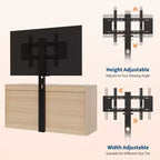 Mobile TV nero/legno da 120 cm con supporto, console di intrattenimento in rattan a 6 cassetti per TV da 32-85", montaggio da 2 persone