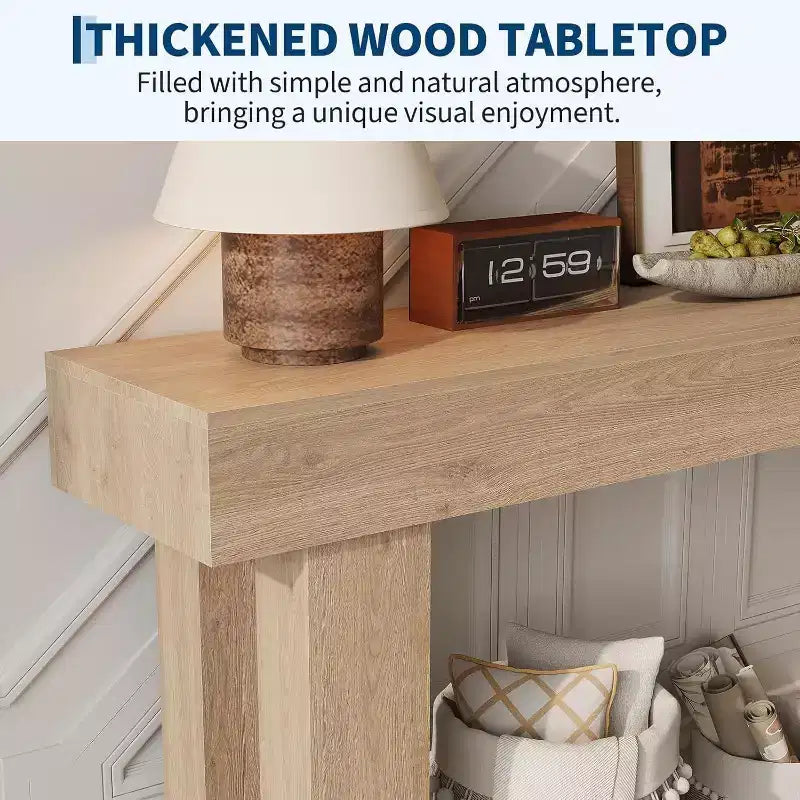 Tavolo Console da Fattoria Marrone/Naturale da 63", Pezzo Unico