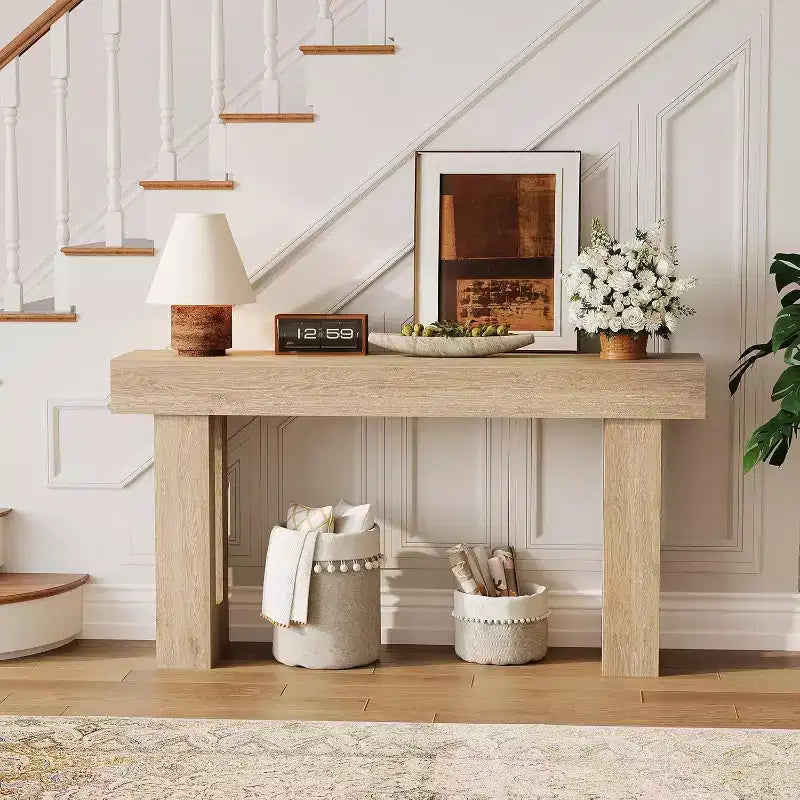 Tavolo Console da Fattoria Marrone/Naturale da 63", Pezzo Unico