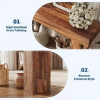 Tavolo Console da Fattoria Marrone/Naturale da 63", Pezzo Unico