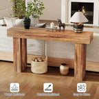 Tavolo Console da Fattoria Marrone/Naturale da 63", Pezzo Unico