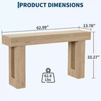 Tavolo Console da Fattoria Marrone/Naturale da 63", Pezzo Unico