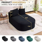 Divano a sdraio in velluto a coste beige/nero/blu/grigio/verde, a 2 posti, con cuscini