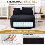 Divano a sdraio in velluto a coste beige/nero/blu/grigio/verde, a 2 posti, con cuscini