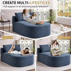 Divano a sdraio in velluto a coste beige/nero/blu/grigio/verde, a 2 posti, con cuscini