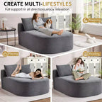 Divano a sdraio in velluto a coste beige/nero/blu/grigio/verde, a 2 posti, con cuscini