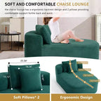 Divano a sdraio in velluto a coste beige/nero/blu/grigio/verde, a 2 posti, con cuscini