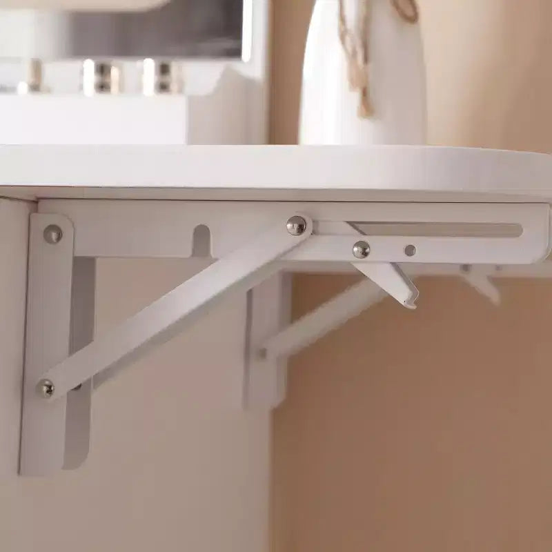 Scrivania Trucco Bianca con Sgabello, Specchio Illuminato e Mobile Contenitore, 1 Posto