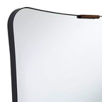 Specchio da parete rettangolare nero e ottone, singolo, 24"L × 38"H