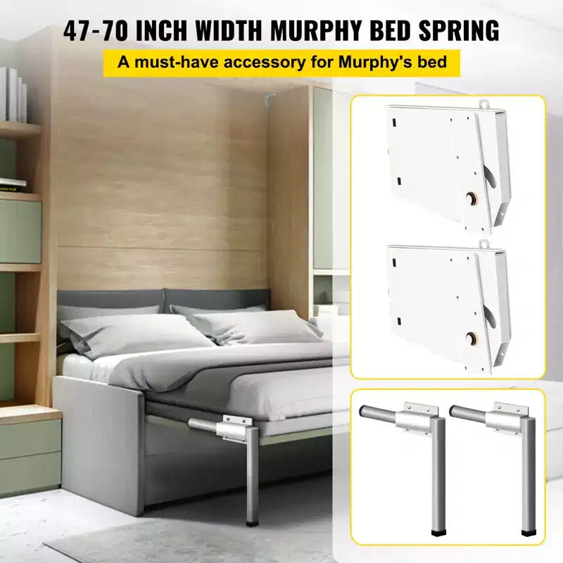 Kit ferramenta a molla per letto a scomparsa verticale a parete, per letto King/Queen (azionamento a 1 persona)
