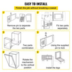 Kit ferramenta a molla per letto a scomparsa verticale a parete, per letto King/Queen (azionamento a 1 persona)