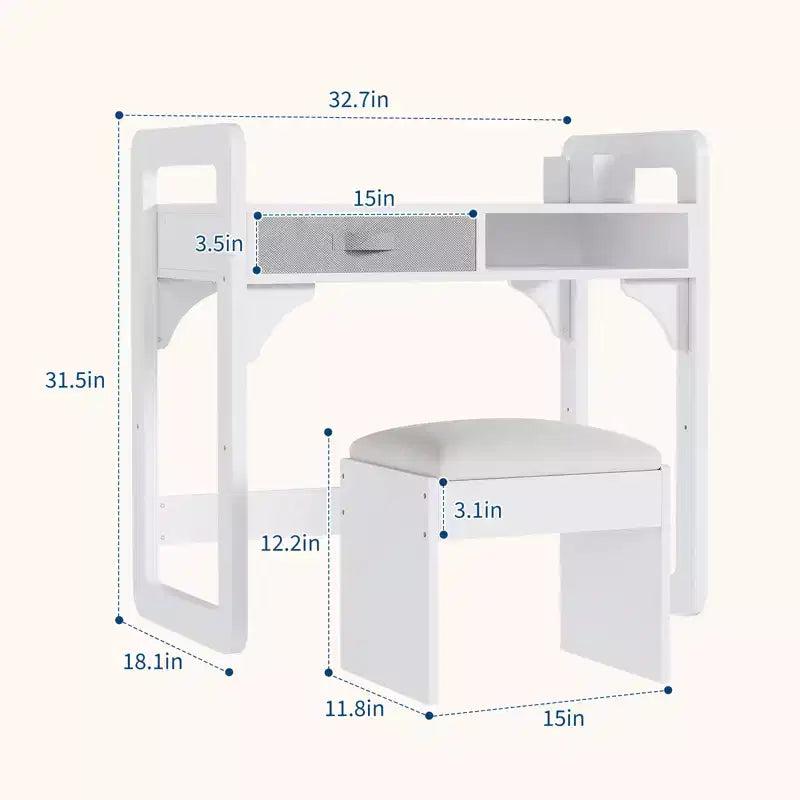 Scrivania e sgabello per bambini Blu/Rosa/Bianco, altezza regolabile, per 1 bambino di 3-8 anni