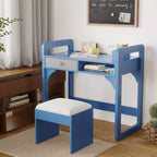 Scrivania e sgabello per bambini Blu/Rosa/Bianco, altezza regolabile, per 1 bambino di 3-8 anni