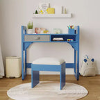 Scrivania e sgabello per bambini Blu/Rosa/Bianco, altezza regolabile, per 1 bambino di 3-8 anni