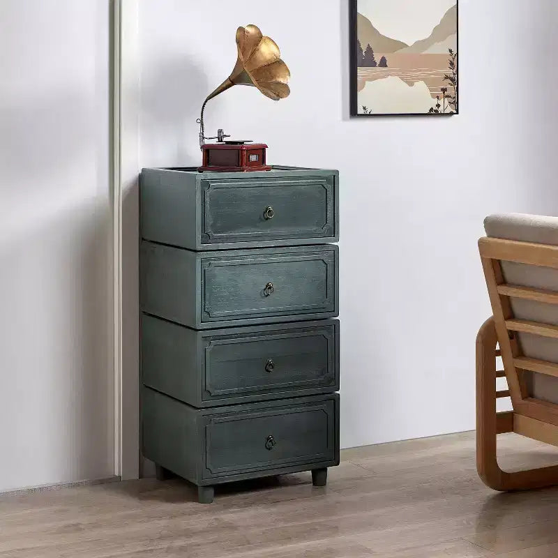 Comodino modulare con cassetti (nero/blu/noce), set da 2