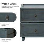 Comodino modulare con cassetti (nero/blu/noce), set da 2