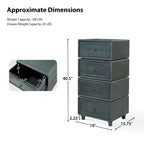 Comodino modulare con cassetti (nero/blu/noce), set da 2