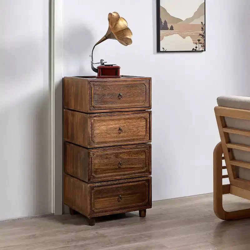 Comodino modulare con cassetti (nero/blu/noce), set da 2