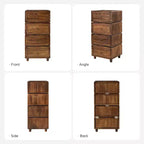 Comodino modulare con cassetti (nero/blu/noce), set da 2