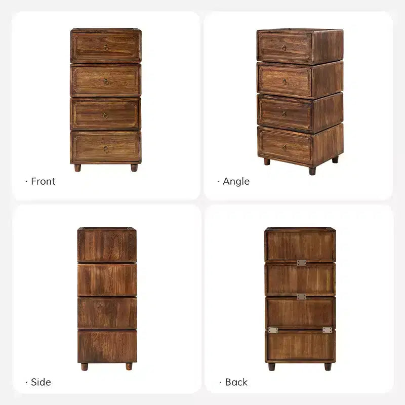 Comodino modulare con cassetti (nero/blu/noce), set da 2