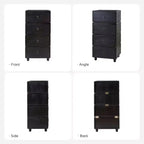 Comodino modulare con cassetti (nero/blu/noce), set da 2