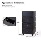 Comodino modulare con cassetti (nero/blu/noce), set da 2