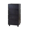 Comodino modulare con cassetti (nero/blu/noce), set da 2
