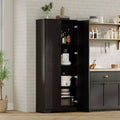 60in Freestanding Kitchen Pantry Cabinet 2 Door Adjustable Shelves Storage Cupboard for Dining Living Room, White