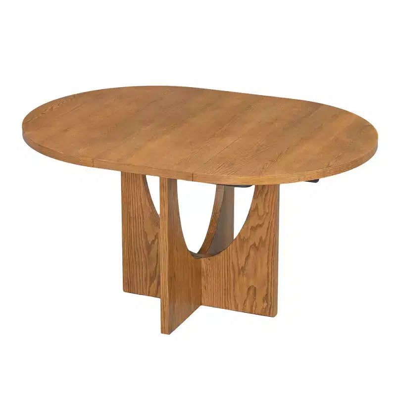 Set da pranzo rotondo allungabile da 5 pezzi per 4 persone, Espresso/Noce