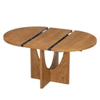 Set da pranzo rotondo allungabile da 5 pezzi per 4 persone, Espresso/Noce