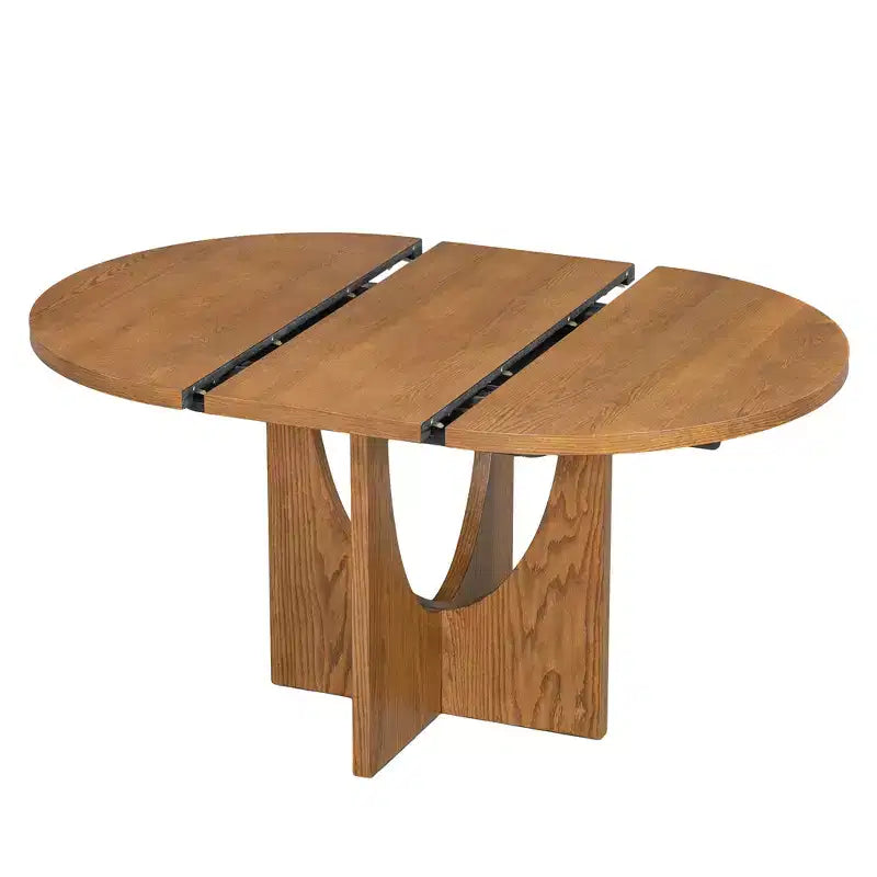 Set da pranzo rotondo allungabile da 5 pezzi per 4 persone, Espresso/Noce