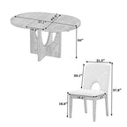 Set da pranzo rotondo allungabile da 5 pezzi per 4 persone, Espresso/Noce