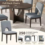Set da pranzo rotondo allungabile da 5 pezzi per 4 persone, Espresso/Noce