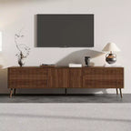 70 Modern Fluted TV Stand for TVs up to 80, Entertainment Center with Storage, Solid Wood Legs Media Console for Living Room-Panipeachy