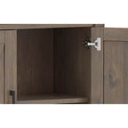 Libreria transizionale in legno massello marrone scuro con contenitore, 5 ripiani, 2 ante, montaggio da 1 persona